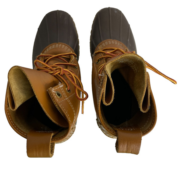 Women's 7 M L.L.Bean Tan Lace-Up All Weather Duck Boots - Picture 8 of 9